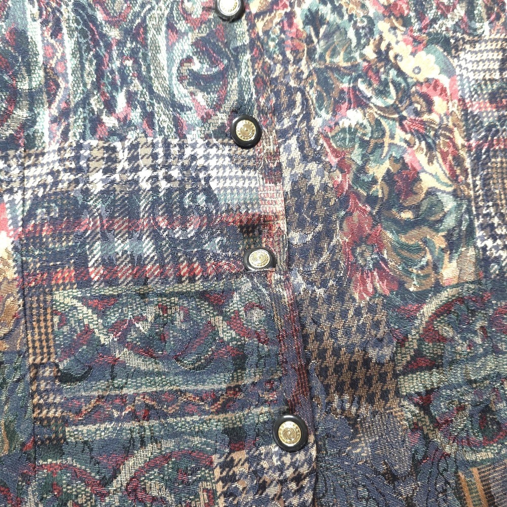 Lady Eva Laurel New York Vintage Tapestry Vest Womens 2X Floral Patchwork USA - Picture 4 of 10